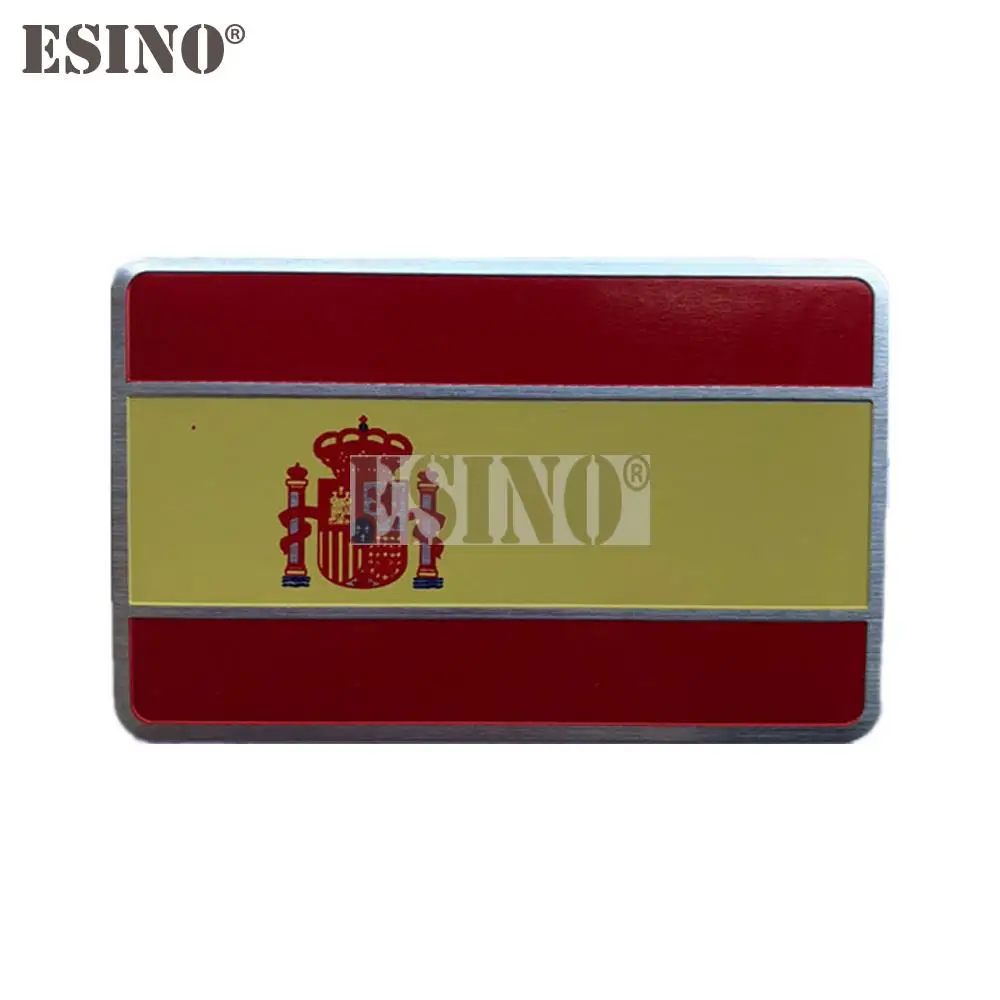 

3D Spain National Flag Metal Aluminum Alloy Emblem Adhesive Badge Sticker Decal