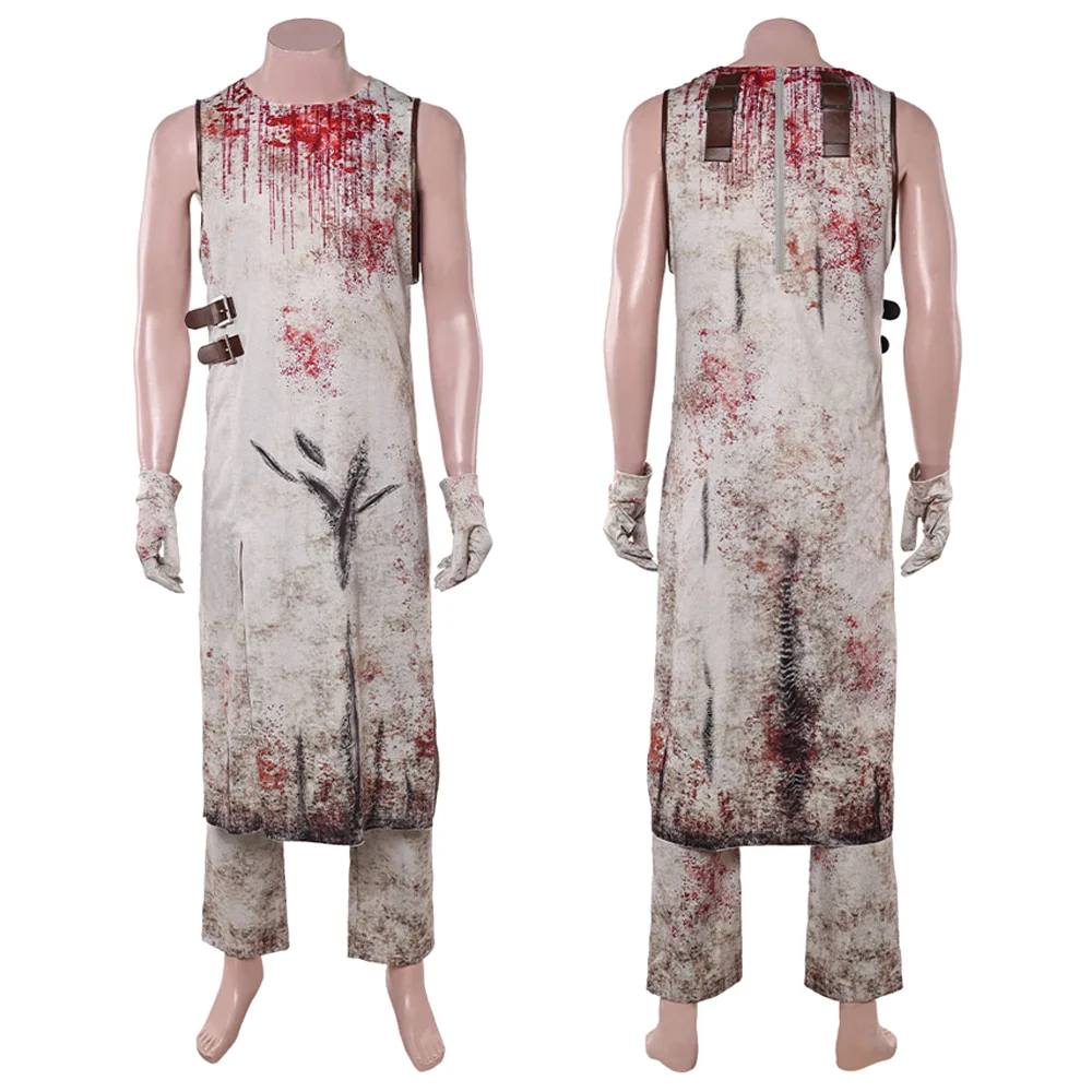 

Красная пирамида, бесшумный костюм Cos Hill для взрослых, кровавая туника без рукавов с брызгами крови, брюки, перчатки, маскировка ужасов на Хэллоуин