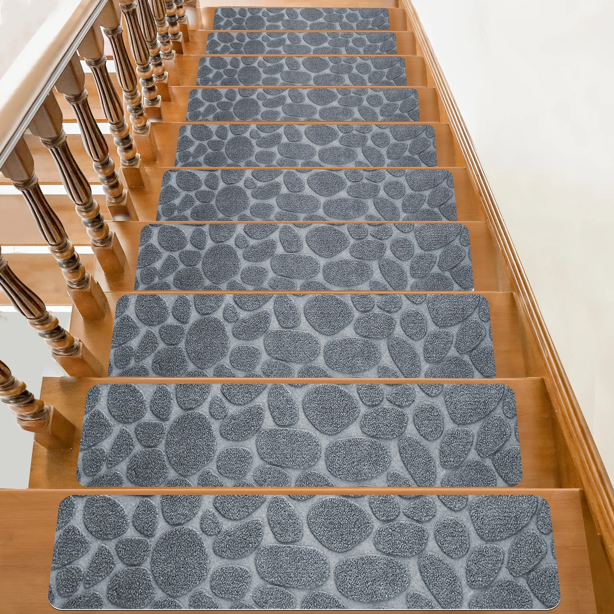 1/3pcs 20x76cm Non-Slip Carpet Stair Treads Designed for Indoor Use. Reusable Self-Adhesive Safety Mats Are Suitable for Wooden