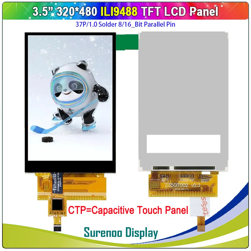 Imagem -02 - Polegadas 320*480 37p 1.0 Ili9488 St7796 Mcu Paralelo Tft Cor Ips Lcd Módulo Display Tela Painel de Toque Capacitivo Resistive 3.5