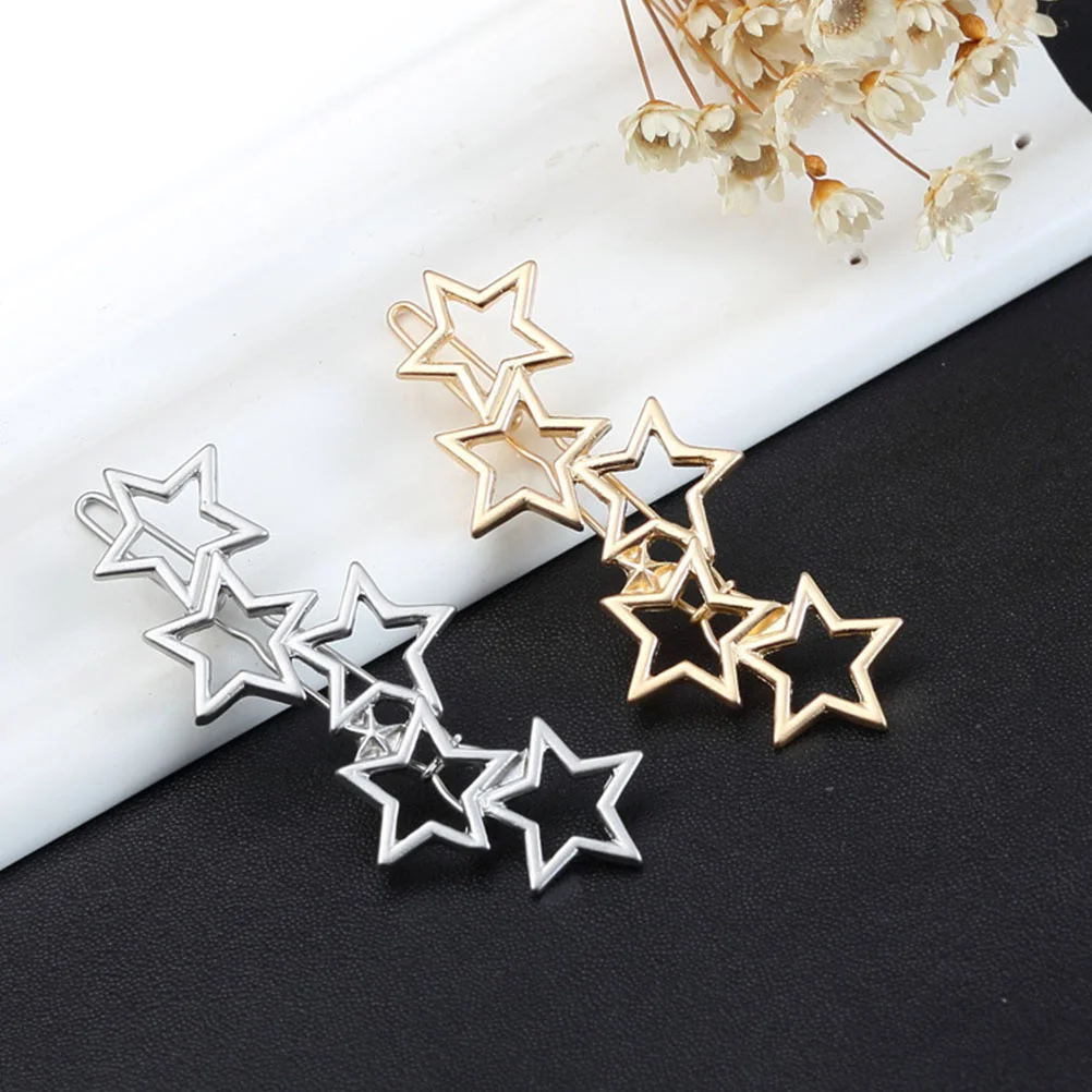 6 Pcs Hair Star Hairpin Banquet Wedding Accessories Barrettes for Women Alloy Clips