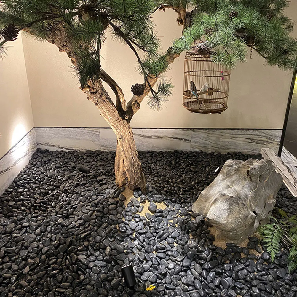 

1 Set Natural Black Pebbles For Aquarium Fish Tank Decor Landscaping Stones Outdoor Garden Water Features River Rocks Decorative