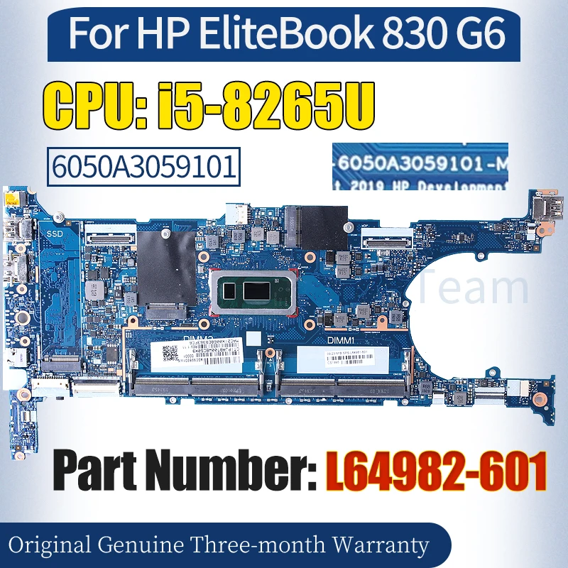 

6050A3059101 For HP EliteBook 830 G6 Laptop Mainboard L64982-601 SRFFX i5-8265U 100％ Tested Notebook Motherboard