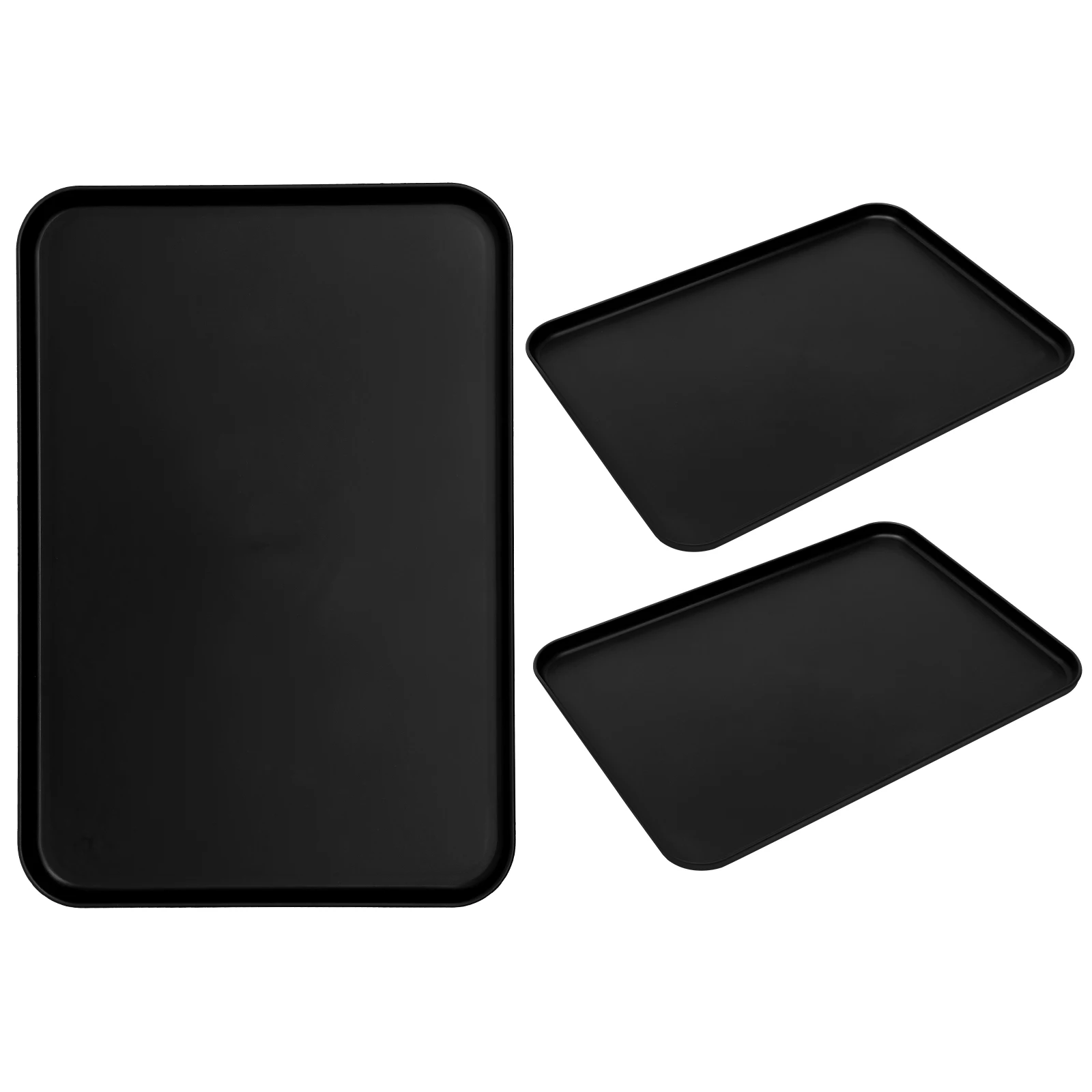 

3Pcs Stylish Rectangular Wheat Straw Serving Tray Large Food Platter Perfect For Fruits Snacks And Events