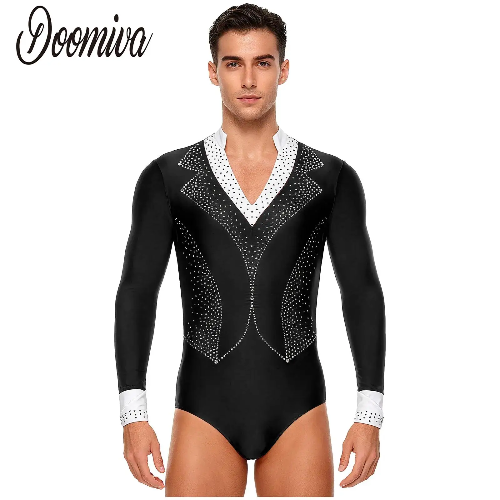 Justaucorps de danse latine moderne pour hommes, body professionnel pour salle de bal, Salsa, Tango, Rumba, Samba, combinaison de Performance, chemises de danse