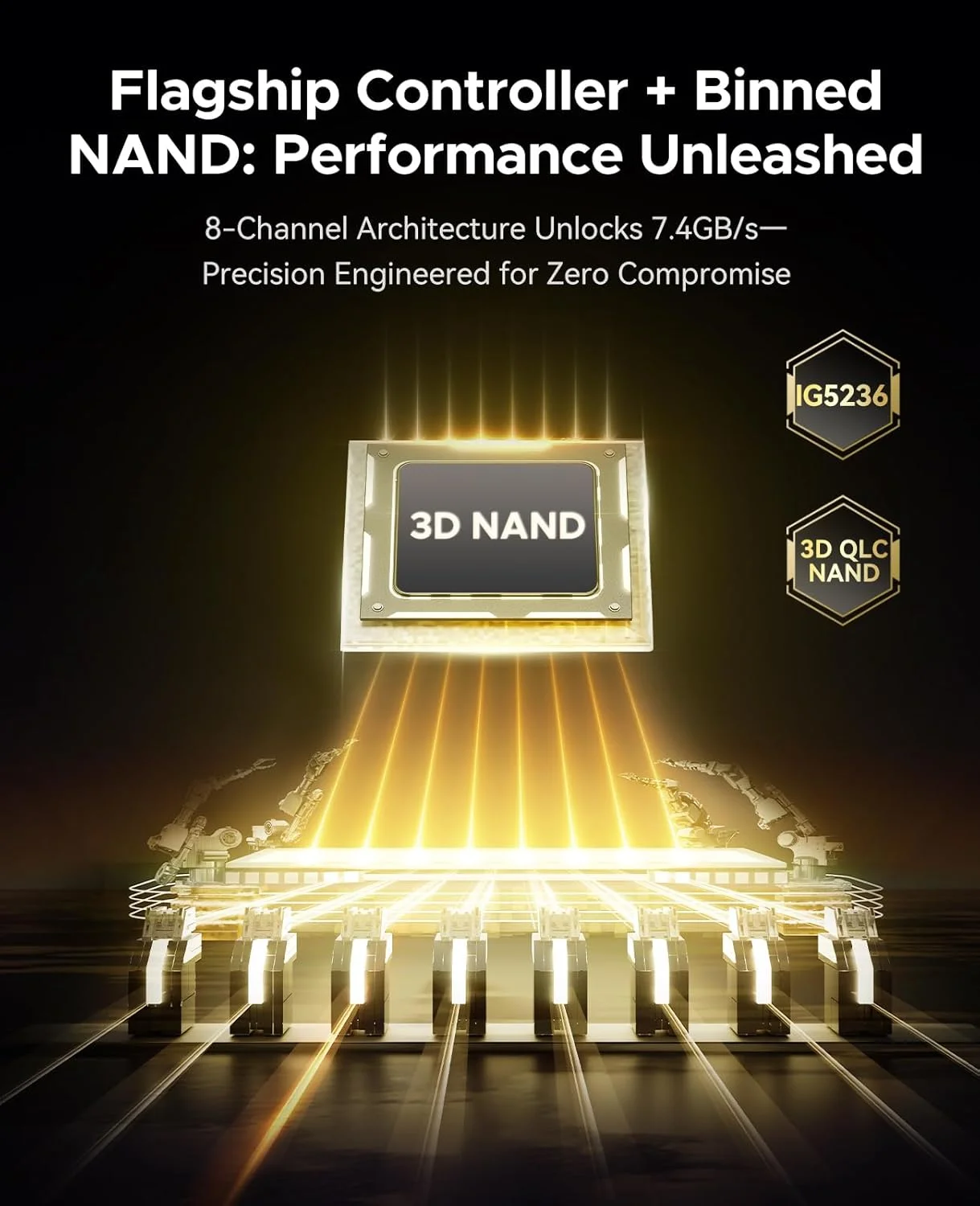 ORICO OG7000 1TB PCIe Gen4 NVMe SSD, Hingga 6600MB/s, Pengontrol 8 Saluran, Solusi Termal Graphene, Ideal untuk Pengeditan Video 4K