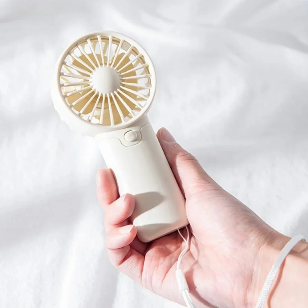 Portable Handheld Small Fan Rechargeable Mini Pocket Cooler Low Noise Ventilation Fan for Student Dorm Outdoor Travel Daily Use