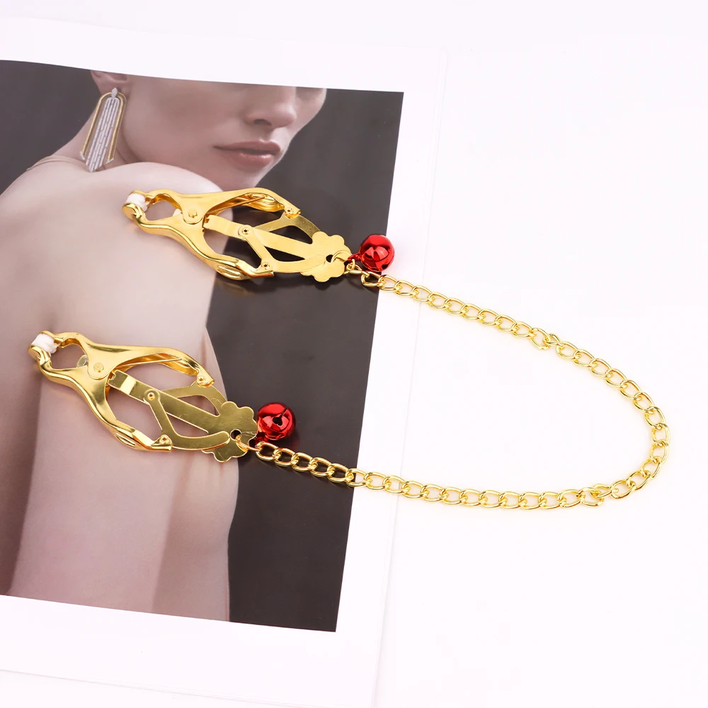 الجنس زهرة على شكل الحلمة المشابك مع جرس مقاطع الجسم قابل للتعديل للنساء والأزواج غير ثقب المجوهرات الجنس لعب #2