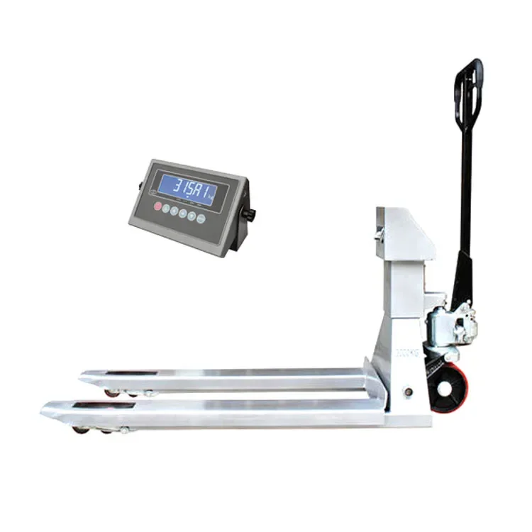 

2.5t manual hydraulic stainless steel weighing pallet truck with scale indicator