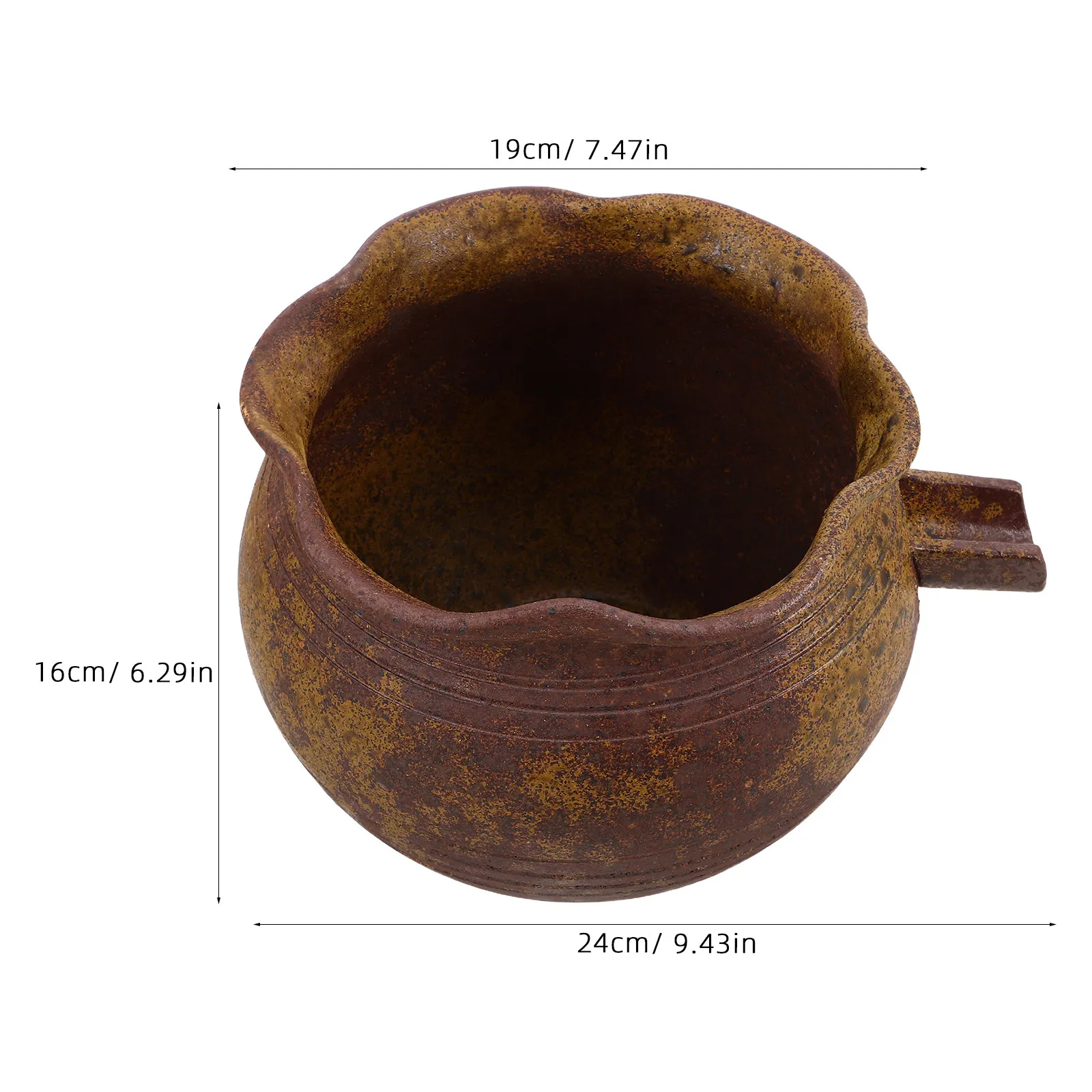Handmade Ceramic Waterfall Fountain Jar Circulating Tabletop Water Feature Outdoor Garden Patio Yard Fish Vase Fountain Spitter