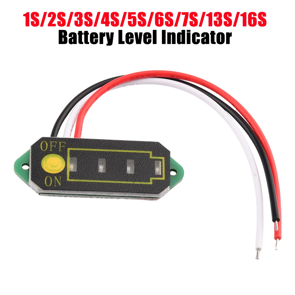 Индикатор уровня заряда батареи 1S/2S/3S/4S/6S/7S/13S/16S, модуль 2,7-67,2 в, дисплей для литиевой батареи 18650, напряжение емкости DIY тестер