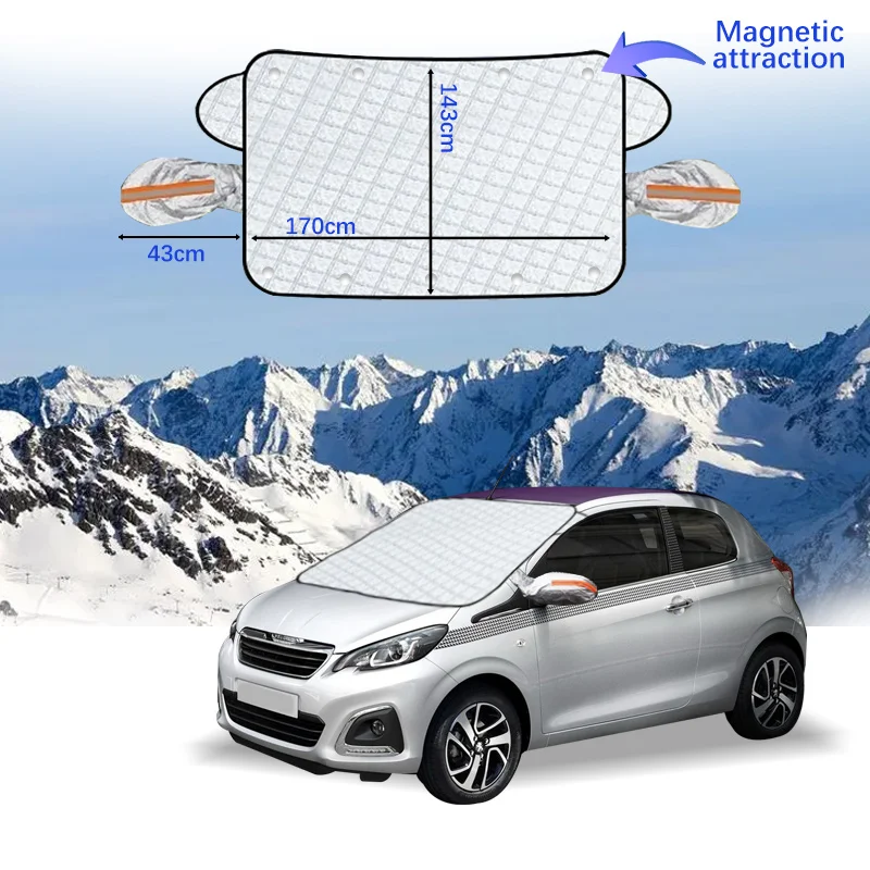 

Car Windshield Cover Magnet Winter Window Snow Shield Anti Frost Auto Front Window Snow Cover For Peugeot 108