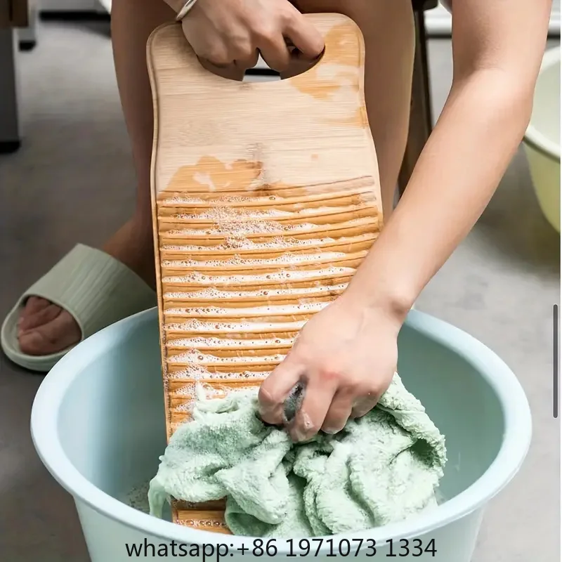 Eco-Friendly Bamboo Washboard - Durable, Thickened Hand-Wash Laundry Board For Home Use