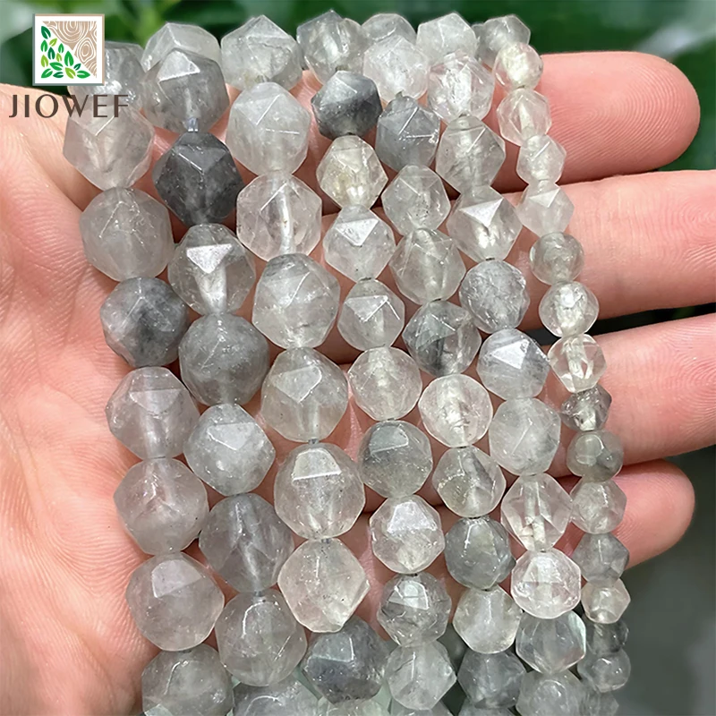 

Natural Cloud Crystal Demon Quartz Faceted Loose Beads 6/8/10mm DIY Women's Bracelet Earrings 14" Strand for Jewelry Making