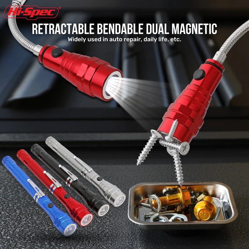 Hi-Spec Mini Portable Telescopic Magnetic Magnet Pen Handy Tools Capacity For Picking Up Nut Bolt Extendable Pickup Rod Stick