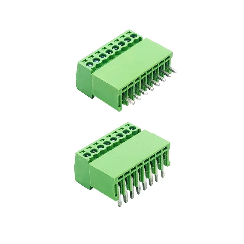 Bloco terminal de encaixe do PWB com passo pequeno, Pin Dobrado do pé reto, Seat 2P, 3P, 4P, 5P, 6P, 2EDG-2.54mm, 10 PCes