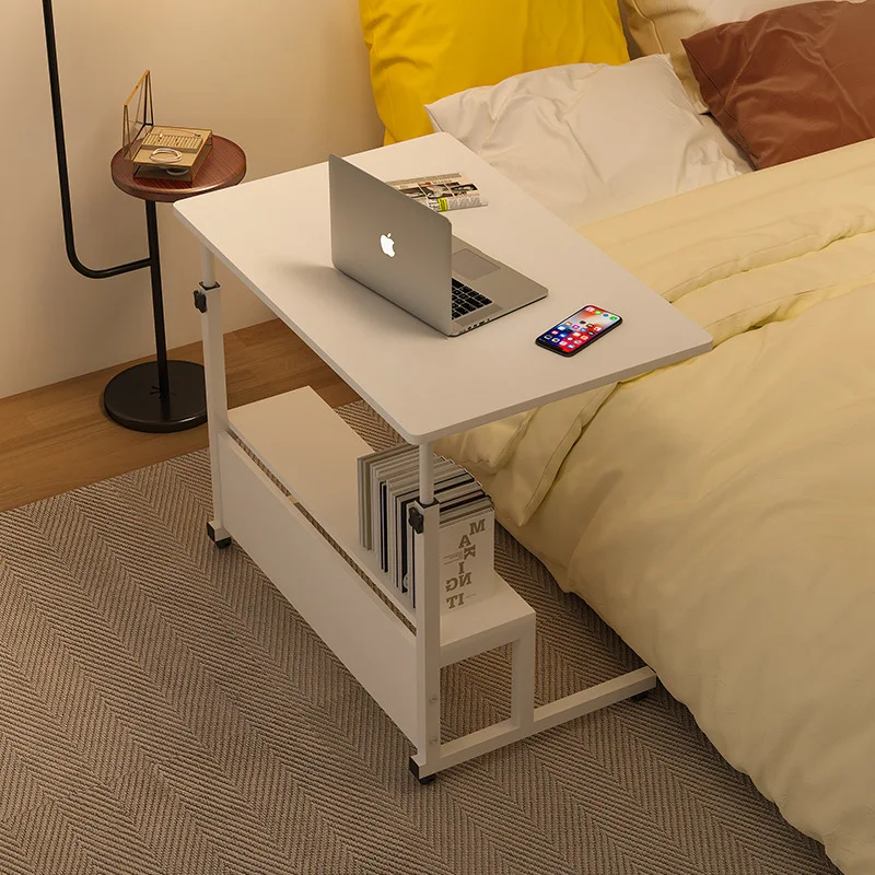 

Upgrade double-layer storage, bedside computer table, home bedroom desk, simple removable lift