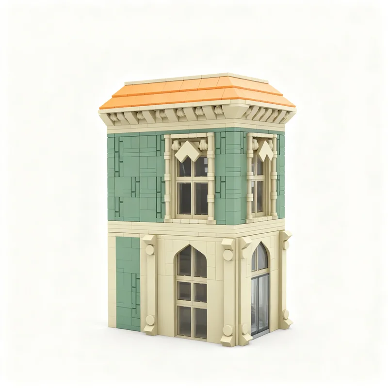 2308pcs MOC Modular Buildings Modular Post Office + Delivery Car Model Building Blocks Display Assemble Birthday Education Brick