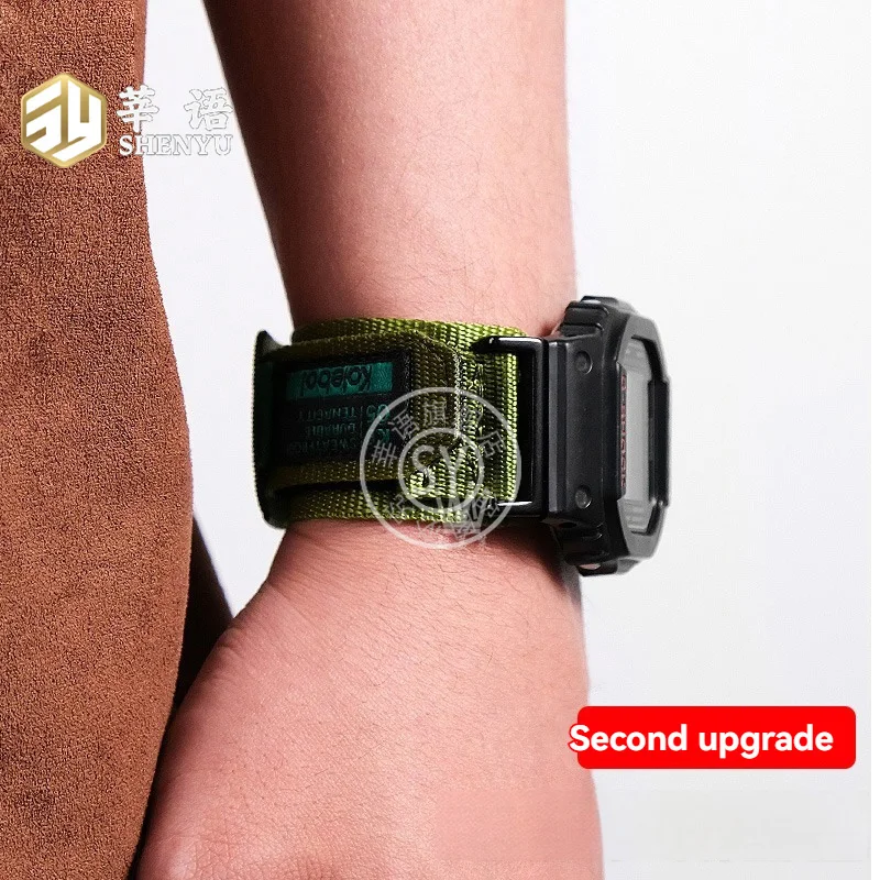 FOR Casio DW-5600/G-5600/GW-B5600/GW-M5610 Nylon sports men's watch strap with a special modified interface, suitable