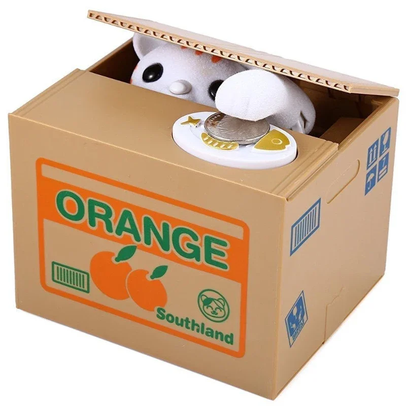 Cat Stealing Money Bank, Piggy Bank for Kids, Coin Bank for Money Saving, Automatic Stealing Money with English Speaking