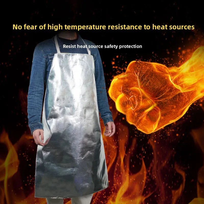 Aluminum foil apron with high temperature resistance, heat insulation, welding, flame retardancy, and anti scalding sparks