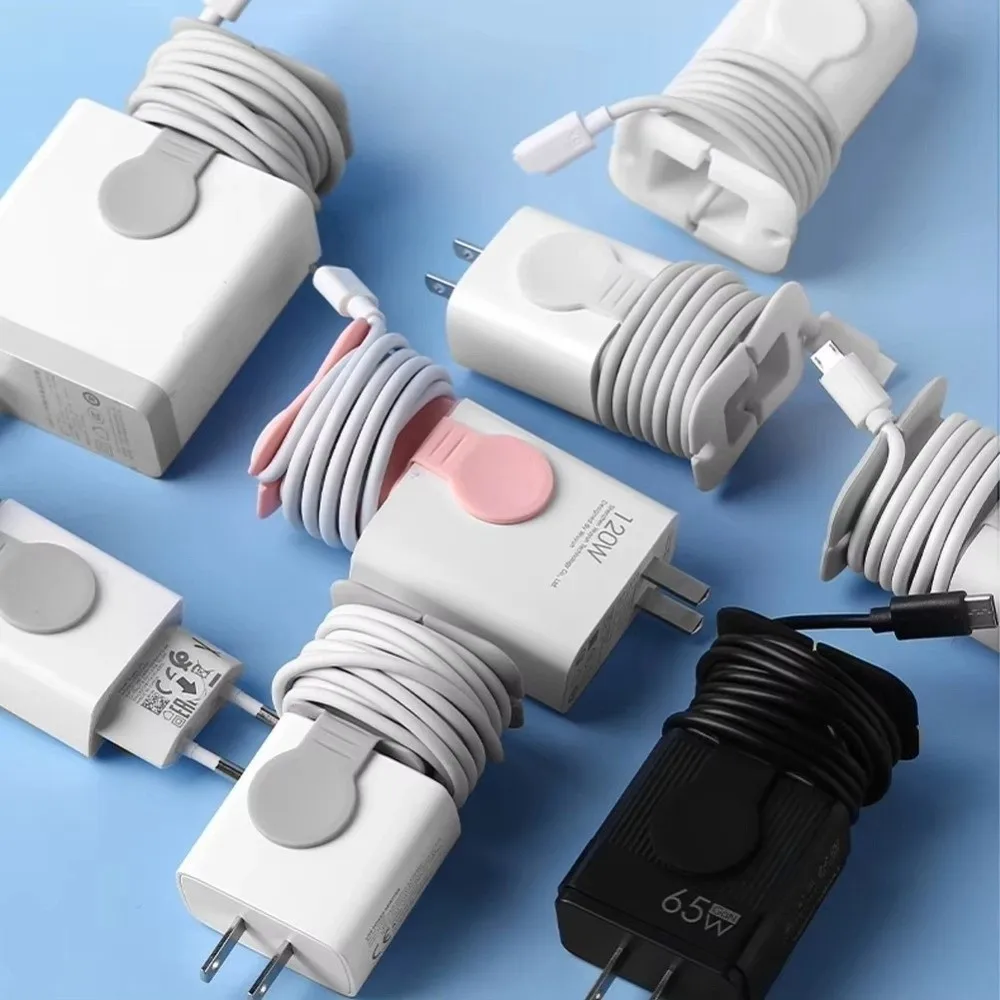 Silicone Material Data Cable Winder Protective Design Portable Cable Storage Bracket Anti-Break Cable Organizer