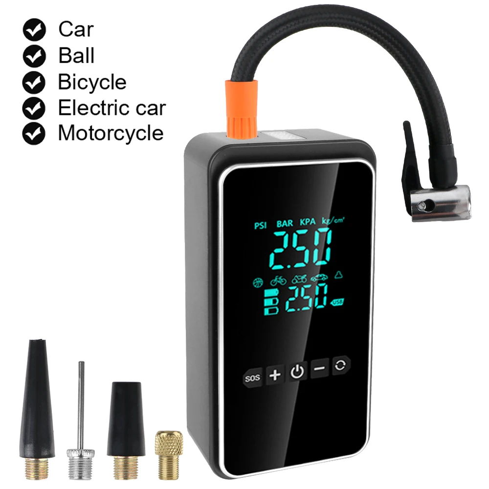 Acessórios para carro, compressor de ar para pneu, bomba de ar portátil, inflador digital 120w para motocicleta, bola de bicicleta
