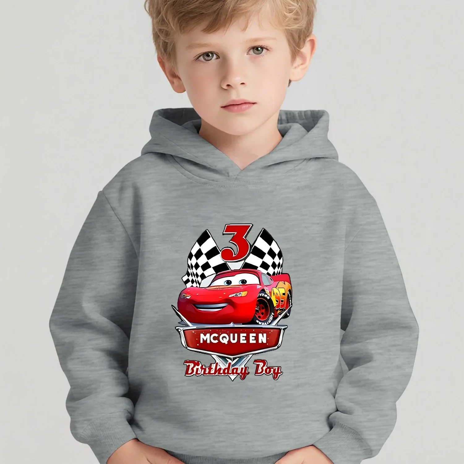 

Disney 95 Cars Boys and Girls Hoodies Cars Sweatshirt Autumn and Winter Warm Children's Tops Birthday Gift