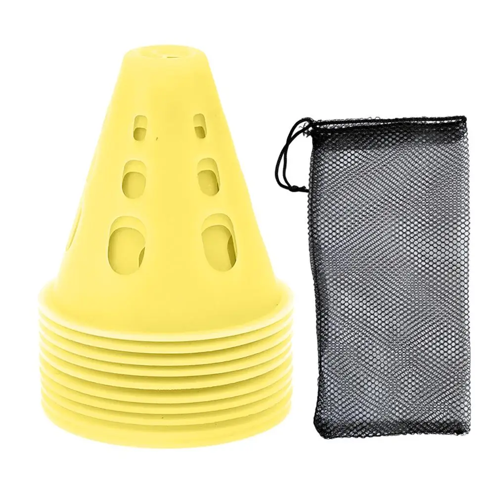 Windproof Conical Barrel Soccer Training Sign Dish Pressure Resistant Cones Marker Discs Roller Skate Training tools 10Pcs