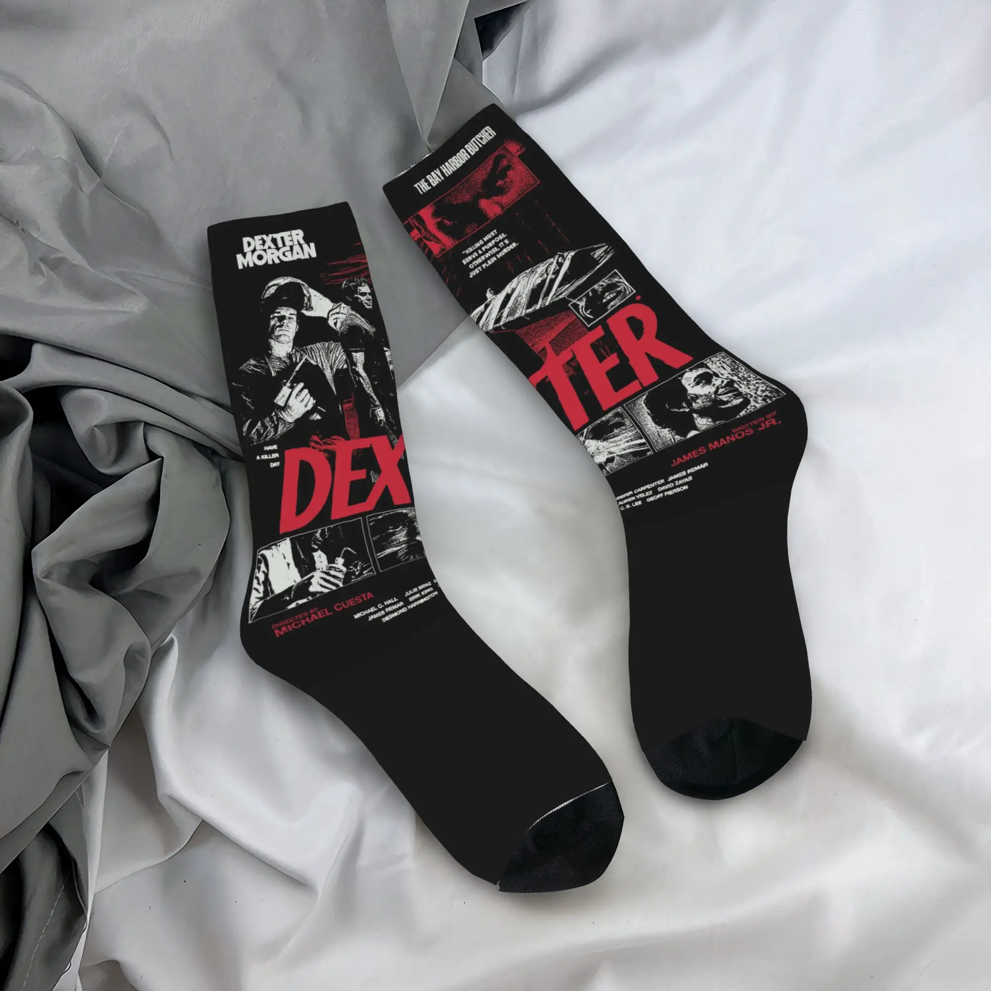 Dexter Morgan Stockings  Casual Socks Adults Men Soft Socks Winter Running Sports Design Non-Slip Socks Birthday Gift