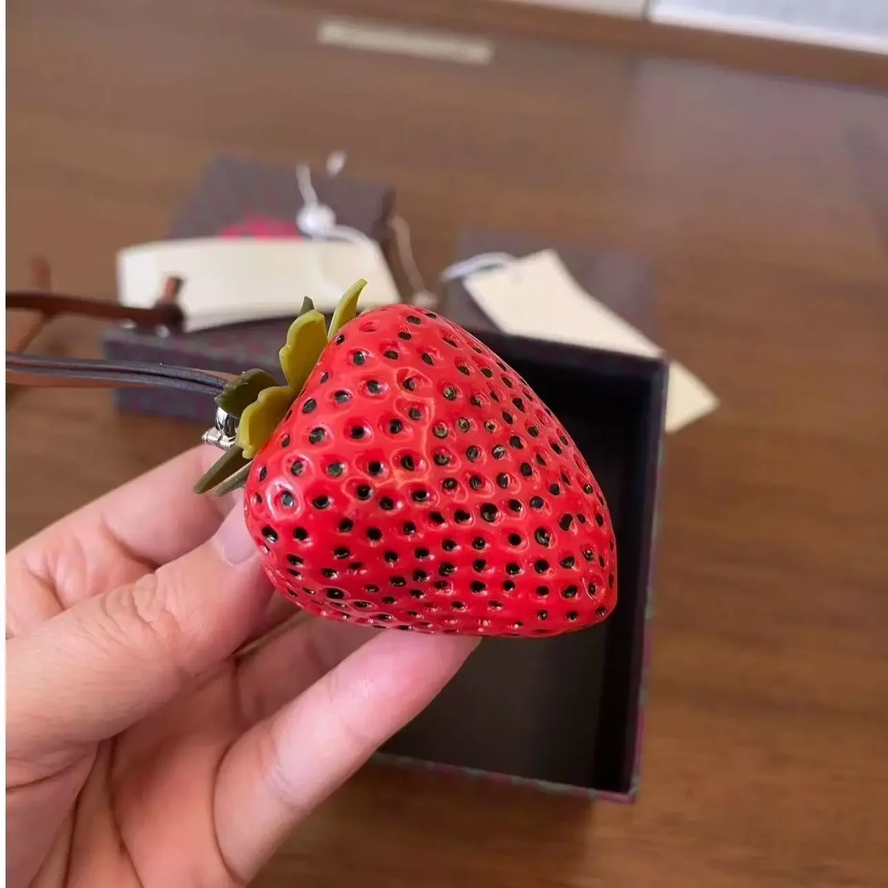 New Cute Strawberry Keychain Pendant Niche Design Bag Pendant Home Decoration Pendants Simulated Strawberry Gift