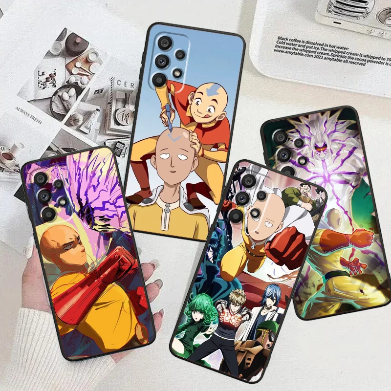 O-One Punch Mans Anime For Samsung Note 20 10 Ultra Plus A31 A14 A12 A70 A34 A25 A04 A05 A15 A24 5G Black Back Phone Case