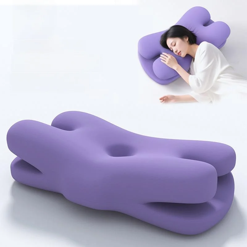 Beauty Sleep Pillow Double Layer Memory Foam Core Wrinkle Prevention Neck Support Side Sleeping Pillow Soft Hard Dual Use