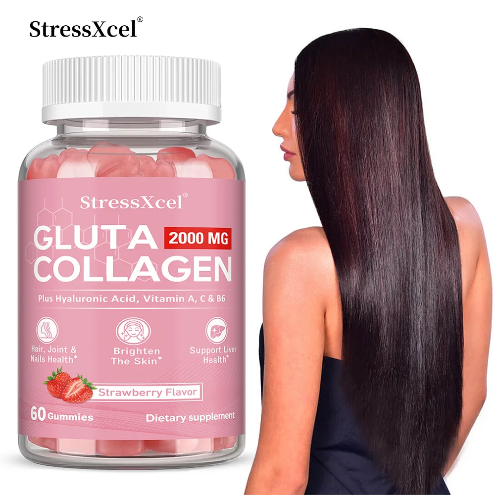 

Glutathione Collagen Gummies, Brighten Skin Tone, Anti-aging and Antioxidant Benefits, Support Healthy Hair, Skin, and Nails