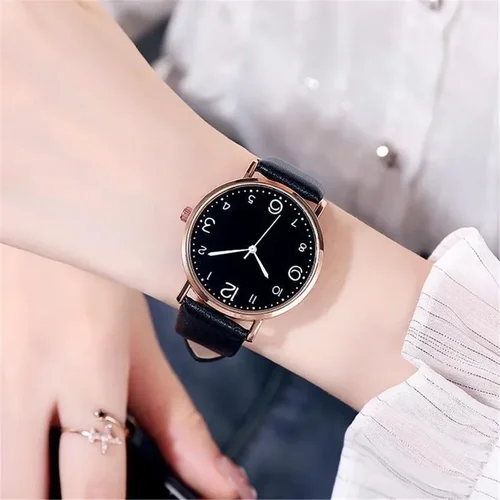 Imagen 2 del producto Relojes de Mujer, relojes informales de cuarzo analógicos de cuero con números arábigos, relojes de pulsera para Mujer, Reloj para Mujer, Reloj para Mujer, Reloj para Mujer, Часы Жleti... Нару