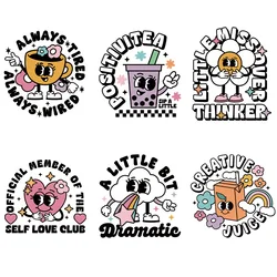 Cartoon Funny DTF Iron On Transfers Heat Transfer Patches for T-Shirt Washable Appliques Patch Easy To Iron