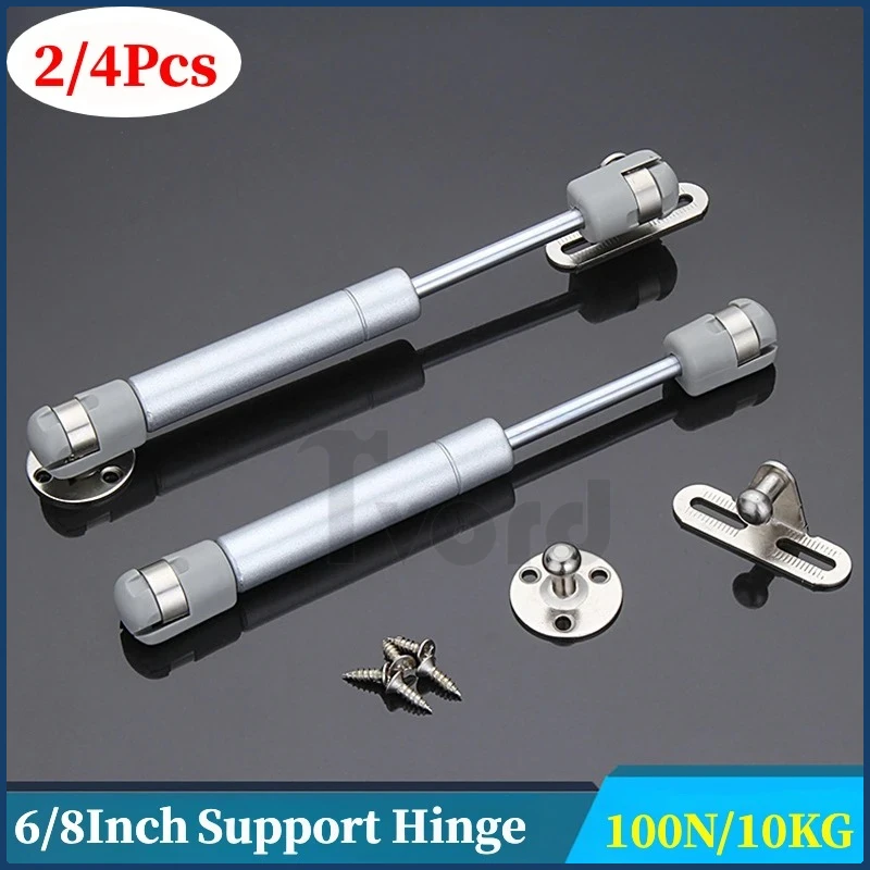 2/4 pces porta do armário suportes a gás 100n/10kg suporta tampa de mola a gás suporte adereços de gás choques armário de cozinha dobradiça hidráulica