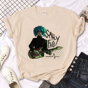 Polyester elyaf kumaştan yapılmış Sally face t-Shirt kadın yaz modası ve tank üstleri t-shirt kadın 8 en çok satılan, sally face gömlek - №7