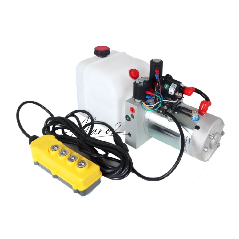 12V 1.6Kw flying wing car DC two-way double-acting hydraulic power unit assembly with 4-button switch