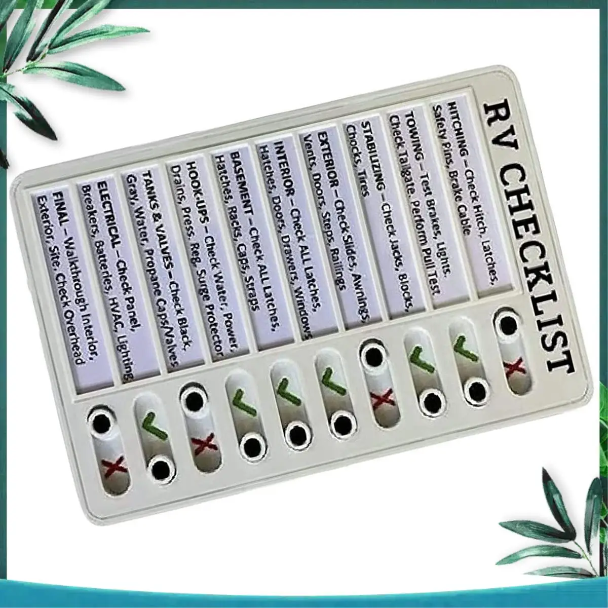 YSS-3X RV Checklist Memo Plastic Board, Detachable And Reusable Creative Memo Checklist For Check Items And Form