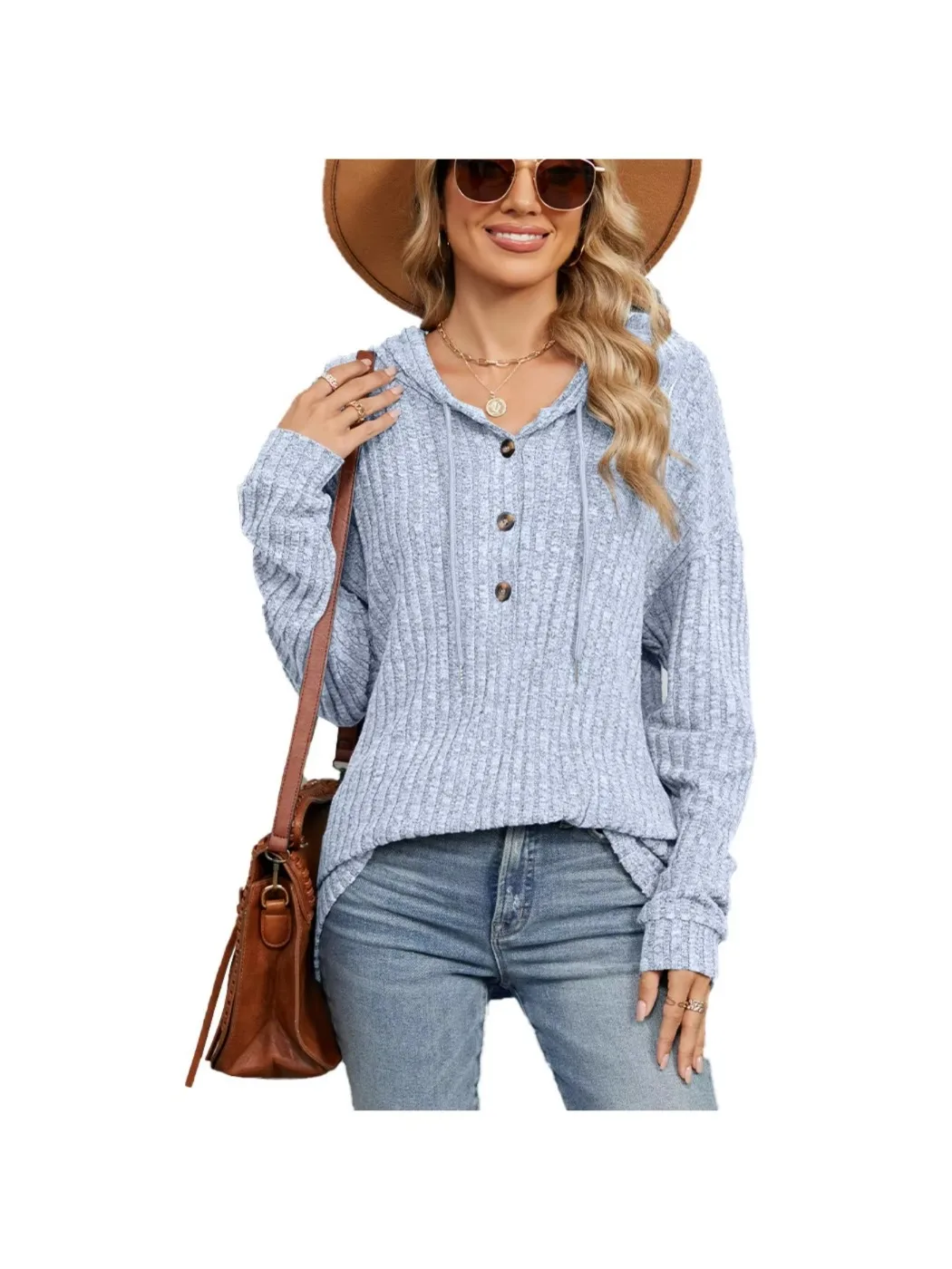 Women Long Sleeve Sweater Shirt Hoodies Tops with String