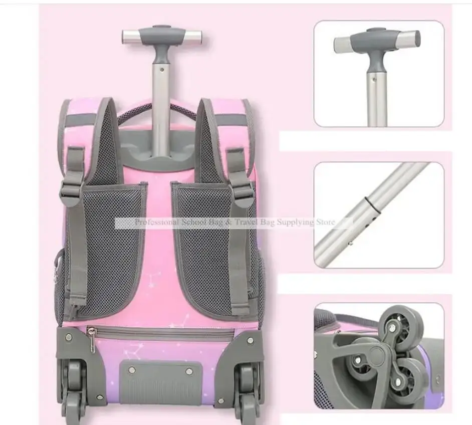الأطفال المتداول الأمتعة على ظهره للفتيات 18 بوصة حقائب سفر بعجلات الصبي على ظهره للمدرسة حقائب بعجلات مدرسية