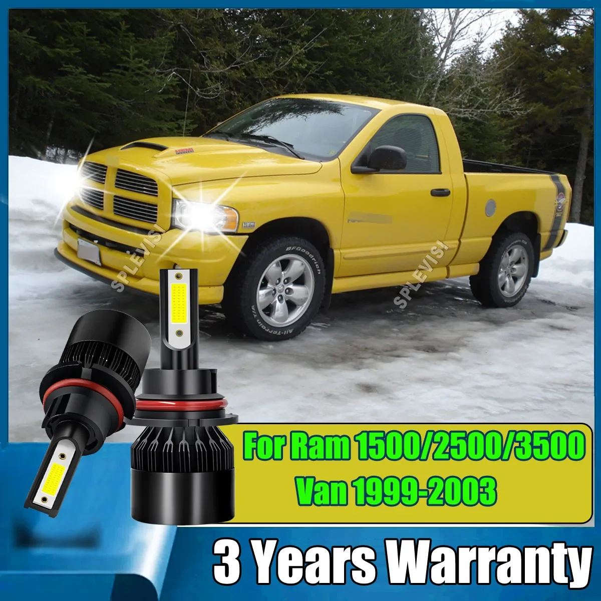 LED 6000LM 60W COB High Low Beam Headlight Bulbs High Luminous 12v For Dodge Ram 1500/2500/3500 Van 1999-2003 2000 2001 2002