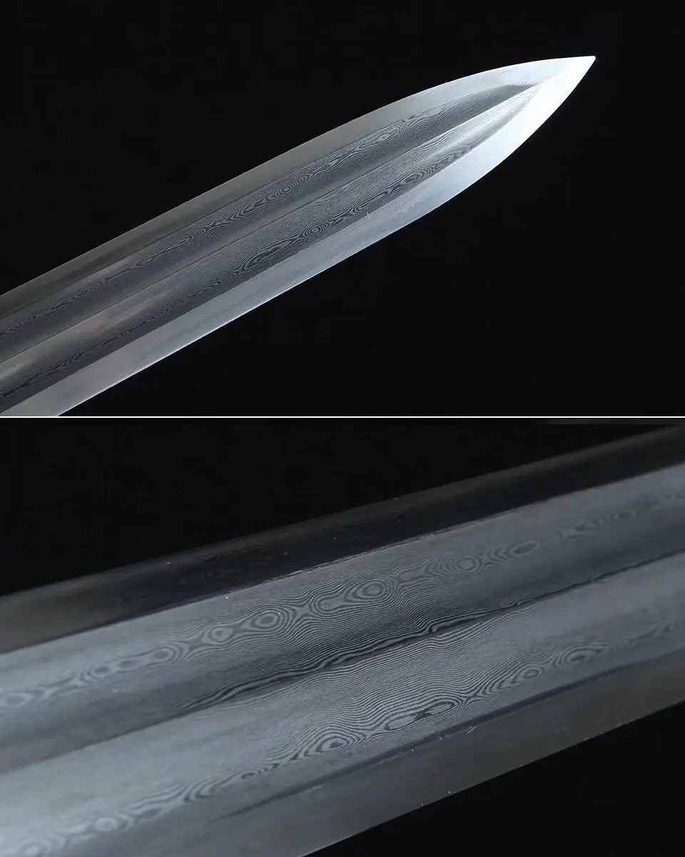 88cm Chinese Chu King sword sabre Middle century Damascus steel double groove metal sheath True steel sharp weapon samurai sword