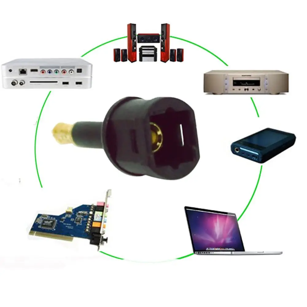 Newest Practical Chic 3Pcs Fiber Optic Black Jack Plug Gold Plated Audio Adapter Toslink To 3.5mm Optical