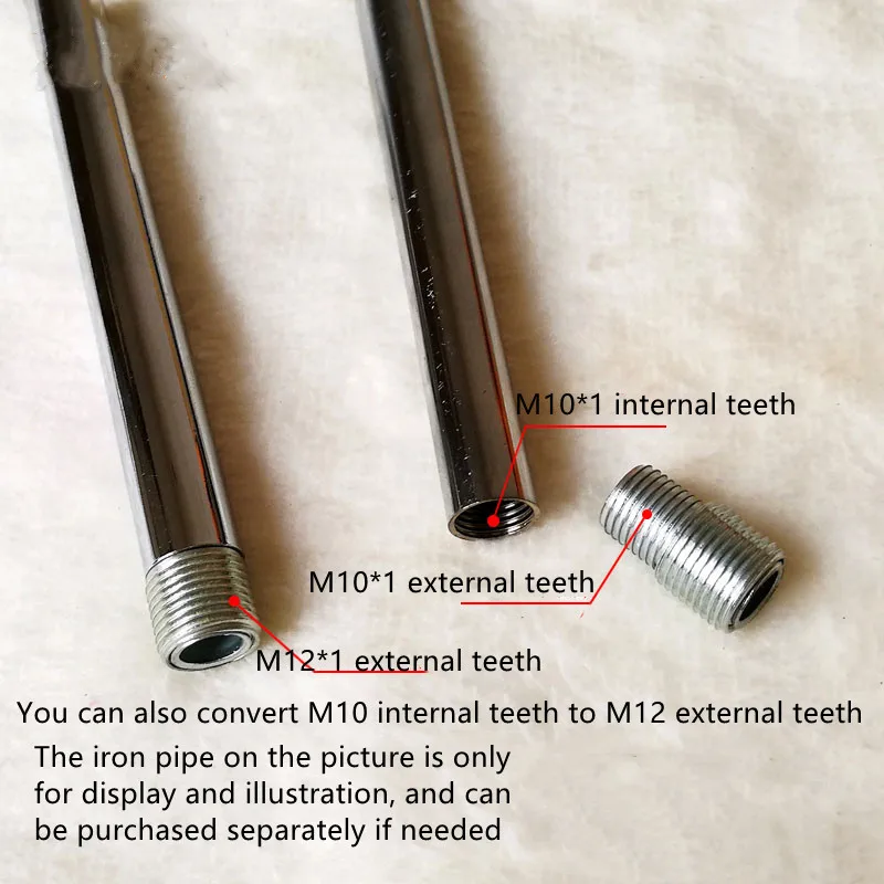 2 teile/los Äußere M12 Zu M10 Feine Zähne Adapter Schraube Hohl Zahn Rohr Eisen Gewinde Konverter Rohr Schraube DIY Werkzeug Zubehör