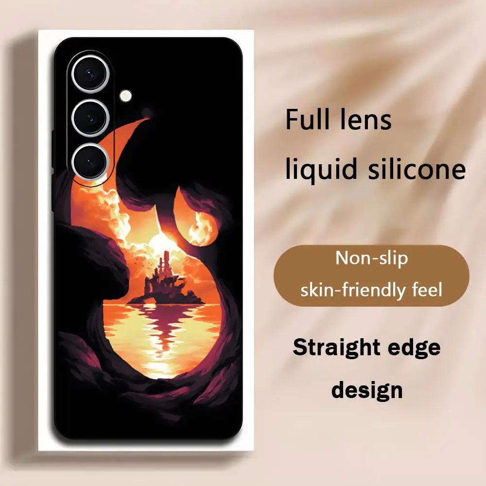 حافظة لهاتف سامسونج جالاكسي S25 S24 S23 S22 S21 S20 Plus Ultra Note20 أسود ناعم