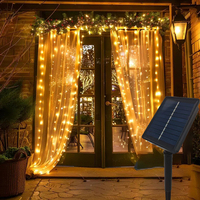 Solar Curtain Lights Outdoor Fairy Lights LED Lights Christmas Wedding Decorations String Lights Garden Decor 600/300/200/100LED