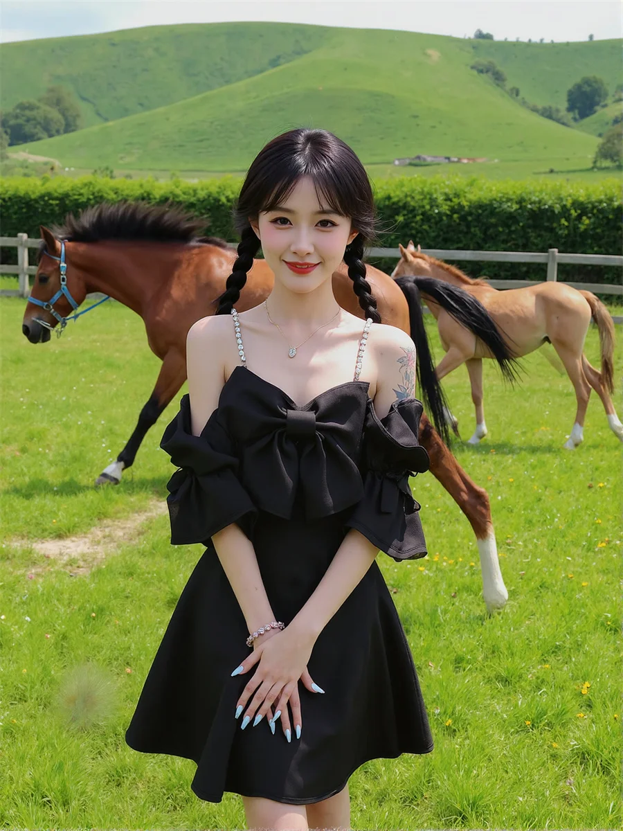 여성용 드레스 데이 파티 섹시 A라인 퍼프 소매 브이넥 보헤미안 한국 유럽 미국 중국 일본 프랑스 민족풍