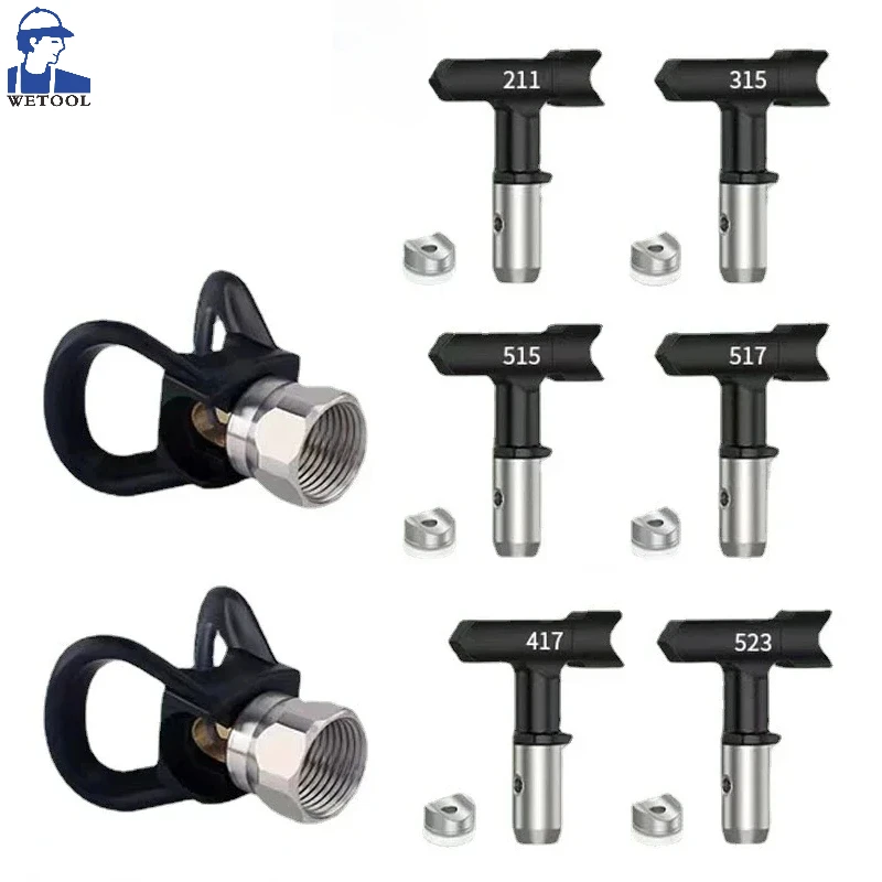 

Wetool Black Airless Spray Nozzle Spray Tips Reversible TipFor Airless Paint Sprayer 1PCS 311/ 315/413/517/519/211/625